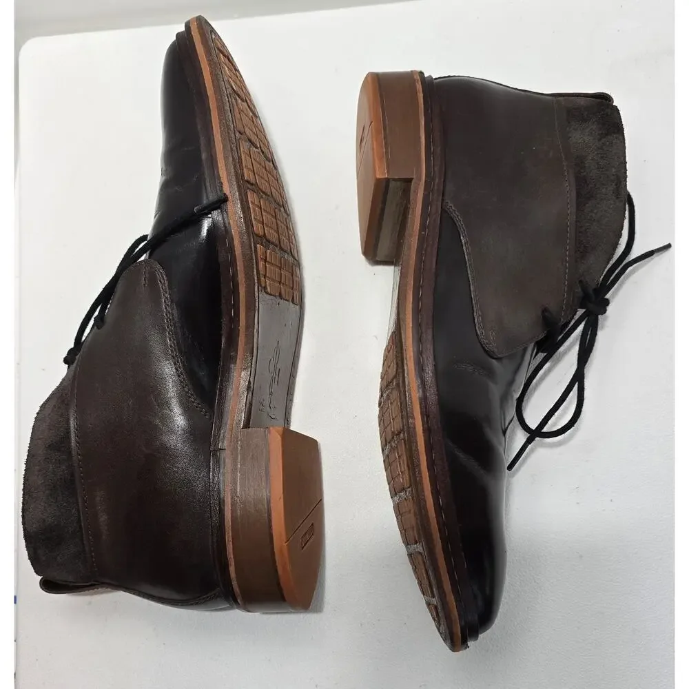 Cole Haan C10826 9 Air Colton Chukka Med/Dark Brown Shiny Boot Shoe sz 10 M
